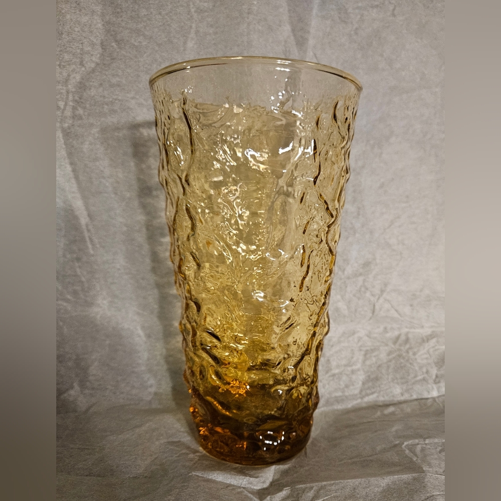 Vintage Anchor Hocking Amber Crinkle Tumbler - Picture 3 of 6